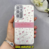 قاب گوشی Galaxy A35 سامسونگ اورجینال فانتزی سخت لیزری کرومی محافظ لنزدار طرح گل صورتی کد 64313