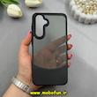 قاب گوشی Galaxy A36 / Galaxy A56 سامسونگ دوتیکه شفاف طرح چرم لنز فلزی لاکچری مشکی کد 64267