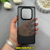 قاب گوشی Redmi Note 14 Pro 4G شیائومی دوتیکه شفاف طرح چرم لنز فلزی لاکچری مشکی کد 64279