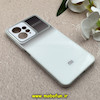 قاب گوشی Redmi Note 12 4G شیائومی PVD شیشه ای براق مدل AUTO FOCUS محافظ لنز دار سفید کد 65282