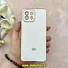 قاب گوشی Xiaomi Mi 11 Lite 4G / Mi 11 Lite 5G / Mi 11 Lite Ne شیائومی طرح ژله ای مای کیس گلد لاین دور طلایی محافظ لنز دار سفید کد 65538