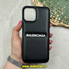 قاب گوشی iPhone 12 Pro Max آیفون پافر چرمی بالشتی کلاسیک Classic اورجینال BALENCIAGA بالنسیاگا مشکی کد 66412