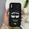 قاب گوشی iPhone X / iPhone XS آیفون Solid عروسکی سیلیکونی برجسته طرح Good Luck مشکی کد 66195