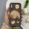قاب گوشی iPhone X / iPhone XS آیفون Solid عروسکی سیلیکونی برجسته طرح خرس قهوه ای کد 66201