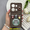 قاب گوشی Redmi Note 13 Pro 4G / Poco M6 Pro 4G شیائومی Solid عروسکی سیلیکونی برجسته طرح استارباکس قهوه ای کد 66285