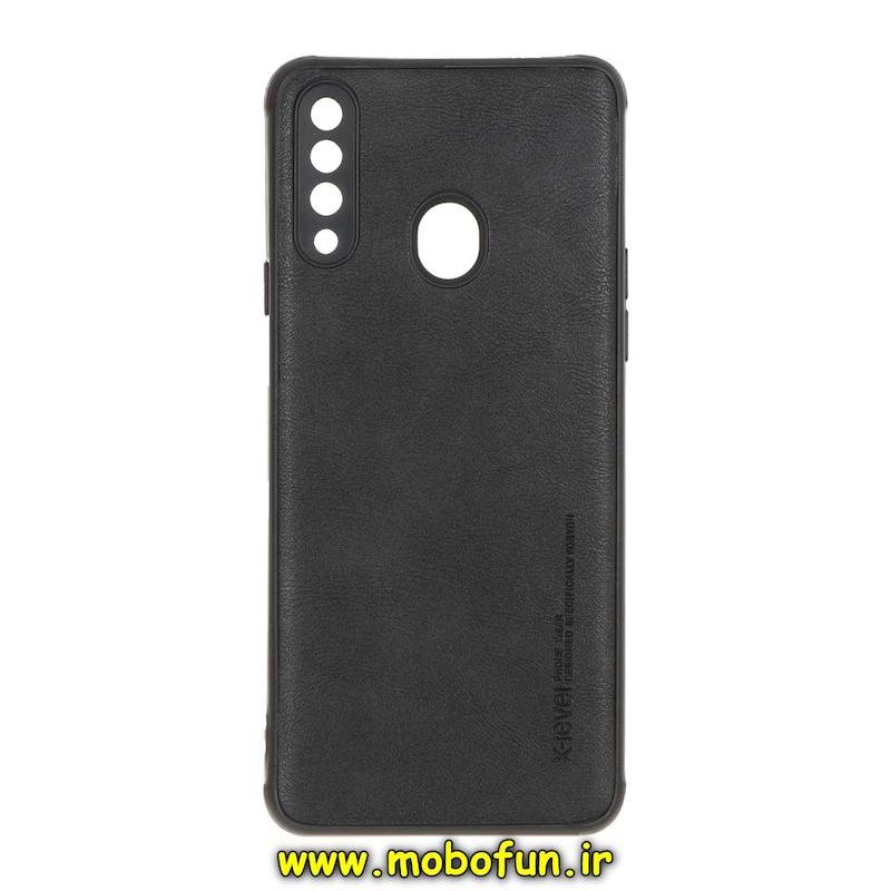قاب گوشی Galaxy A20S سامسونگ طرح ژله ای چرمی ساده ایکس لول X-LEVEL مشکی کد 71275