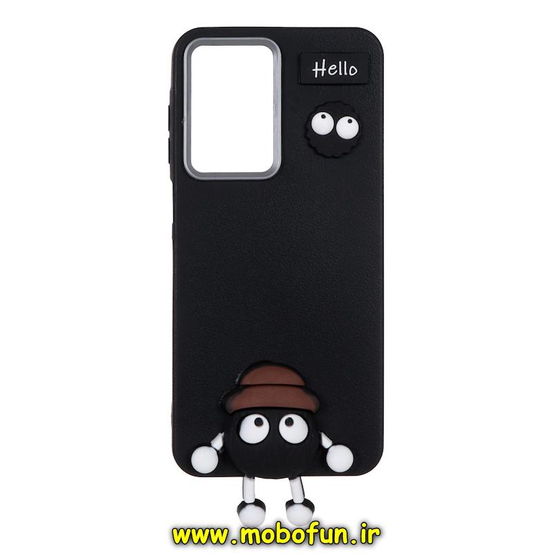 قاب گوشی Galaxy A26 سامسونگ لدر دیزاین SOFT Lether Design سیلیکونی طرح چرم هپل Hello مشکی کد 71310