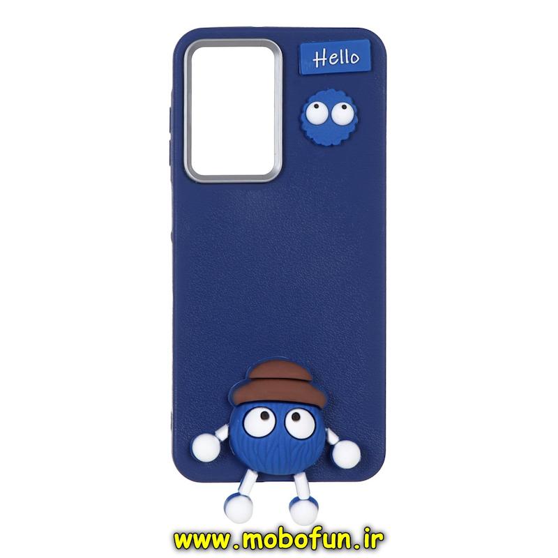 قاب گوشی Galaxy A26 سامسونگ لدر دیزاین SOFT Lether Design سیلیکونی طرح چرم هپل Hello آبی کد 71311