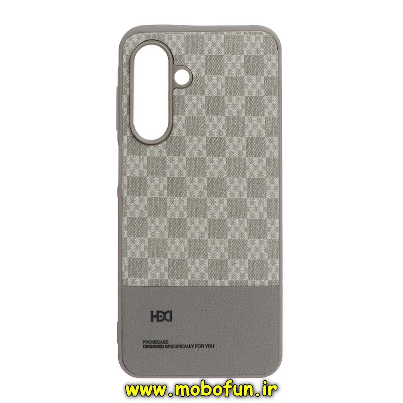 قاب گوشی Galaxy A26 سامسونگ چرمی اورجینال شطرنجی گوچی هارد Hard HDD Case خاکستری کد 71316