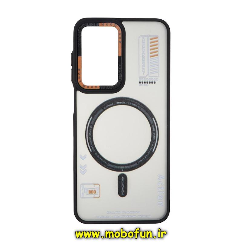 قاب گوشی Galaxy A26 سامسونگ پشت مات ACTION طرح مگ سیف دور سیلیکونی مشکی کد 71326