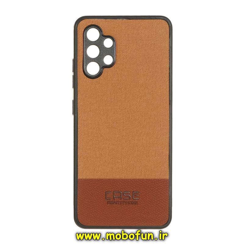 قاب گوشی Galaxy A32 4G سامسونگ کبریتی چرمی اورجینال هارد Hard Jacky Case عسلی کد 71338