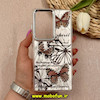 قاب گوشی Galaxy S25 Ultra سامسونگ لیزری لنز کرومی نگین دار لاکچری طرح پروانه ای کد 66957