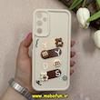 قاب گوشی Galaxy A05S سامسونگ سیلیکونی Solid عروسکی برجسته محافظ لنزدار طرح تدی کیوت کرم کد 66300