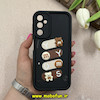 قاب گوشی Galaxy A24 سامسونگ سیلیکونی Solid عروسکی برجسته محافظ لنزدار طرح تدی کیوت مشکی کد 66314