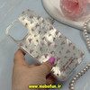 قاب گوشی iPhone 15 آیفون فانتزی سخت Hard لیزری موج دار طرح شکوفه گل صورتی کد 66869