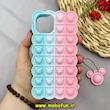 قاب گوشی iPhone 13 / iPhone 14 آیفون سیلیکونی پاک کنی طرح میکی موس آبرنگی رنگین کمانی پاپیت فیجت بند آویزدار کد 67611
