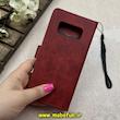 کیف گوشی Galaxy Note 8 سامسونگ مگنتی طرح چرم کتابی بنددار زرشکی کد 66822