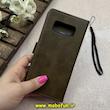 کیف گوشی Galaxy Note 8 سامسونگ مگنتی طرح چرم کتابی بنددار سبز کد 66824