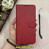 کیف گوشی Redmi 14C / Poco C75 / Redmi A4 شیائومی مگنتی طرح چرم کتابی بنددار زرشکی کد 66847