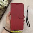 کیف گوشی Redmi Note 14 4G شیائومی مگنتی طرح چرم کتابی بنددار زرشکی کد 66849