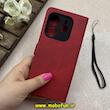 کیف گوشی Redmi Note 14 4G شیائومی مگنتی طرح چرم کتابی بنددار زرشکی کد 66849