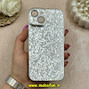 قاب گوشی iPhone 15 آیفون لاکچری اورجینال Q SERIES لیزری لوزی شاین لنز استندشو سیلور کد 66765