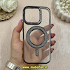 قاب گوشی iPhone 16 Pro آیفون اورجینال مگ سیف دار لنز نگین دار الکتروپلیتینگ رنگ مشکی کد 66740