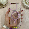 قاب گوشی iPhone 16 Pro آیفون اورجینال مگ سیف دار لنز نگین دار الکتروپلیتینگ رنگ صورتی کد 66741