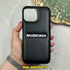 قاب گوشی iPhone 13 Pro Max آیفون پافر چرمی بالشتی کلاسیک Classic اورجینال BALENCIAGA بالنسیاگا مشکی کد 66416