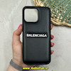 قاب گوشی iPhone 14 Pro Max آیفون پافر چرمی بالشتی کلاسیک Classic اورجینال BALENCIAGA بالنسیاگا مشکی کد 66418