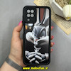 قاب گوشی Galaxy A12 / Galaxy M12 سامسونگ سیلیکونی Solid فانتزی چاپی محافظ لنزدار درجه یک طرح خرگوش مشکی کد 68304