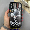 قاب گوشی Galaxy A20 / Galaxy A30 سامسونگ سیلیکونی Solid فانتزی چاپی محافظ لنزدار درجه یک طرح خرگوش مشکی کد 68402