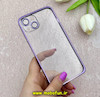 بامپر فلزی و قاب گوشی iPhone 13 آیفون اورجینال CREATIVE CASE شفاف پشت طلقی شیشه ای محافظ لنزدار بنفش کد 68885