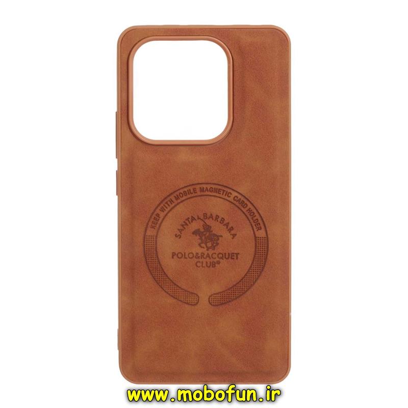 قاب گوشی Redmi Note 14 4G شیائومی اورجینال POLO پولو NEW CASE جیر درجه یک HARD طرح مگ سیف قهوه ای کد 72123