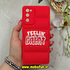 قاب گوشی Galaxy S20 FE سامسونگ سیلیکون ژله ای پافر PC فانتزی زیر بسته محافظ لنز دار طرح FEELIN GREAT قرمز کد 69144