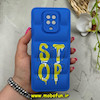 قاب گوشی Redmi Note 9S / Redmi Note 9 Pro شیائومی سیلیکون ژله ای پافر PC فانتزی زیر بسته محافظ لنز دار طرح STOP آبی کد 69093