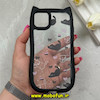 قاب گوشی iPhone 11 آیفون گوش دار فانتزی شفاف طلقی HARD طرح گربه کیوت کد 69264