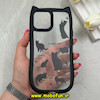 قاب گوشی iPhone 12 Pro Max آیفون گوش دار فانتزی شفاف طلقی HARD طرح گربه کیوت کد 69289