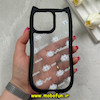 قاب گوشی iPhone 15 Pro Max آیفون گوش دار فانتزی شفاف طلقی HARD طرح گربه کیوت کد 69347