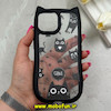 قاب گوشی iPhone 15 آیفون گوش دار فانتزی شفاف طلقی HARD طرح گربه کیوت کد 69328