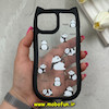 قاب گوشی iPhone 15 آیفون گوش دار فانتزی شفاف طلقی HARD طرح پاندا کیوت کد 69329