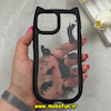 قاب گوشی iPhone 15 آیفون گوش دار فانتزی شفاف طلقی HARD طرح گربه کیوت کد 69332