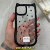 قاب گوشی iPhone 15 آیفون گوش دار فانتزی شفاف طلقی HARD طرح خال دار کیوت کد 69341
