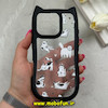 قاب گوشی iPhone 16 Pro آیفون گوش دار فانتزی شفاف طلقی HARD طرح گربه کیوت کد 69384