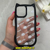 قاب گوشی iPhone 16 آیفون گوش دار فانتزی شفاف طلقی HARD طرح گربه کیوت کد 69370