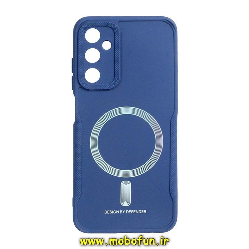 قاب گوشی Galaxy A05S سامسونگ سیلیکونی سوزنی دیفندر DEFENDER طرح مگ سیف محافظ لنزدار سرمه ای کد 72356