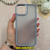 قاب گوشی iPhone 12 Pro Max آیفون پشت مات متال کیس دور سیلیکونی آبی کد 69217