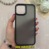 قاب گوشی iPhone 12 Pro Max آیفون پشت مات متال کیس دور سیلیکونی مشکی کد 69218