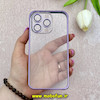 بامپر فلزی و قاب گوشی iPhone 14 Pro آیفون اورجینال CREATIVE CASE شفاف پشت طلقی شیشه ای محافظ لنزدار بنفش کد 68894
