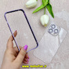 بامپر فلزی و قاب گوشی iPhone 14 Pro آیفون اورجینال CREATIVE CASE شفاف پشت طلقی شیشه ای محافظ لنزدار بنفش کد 68894